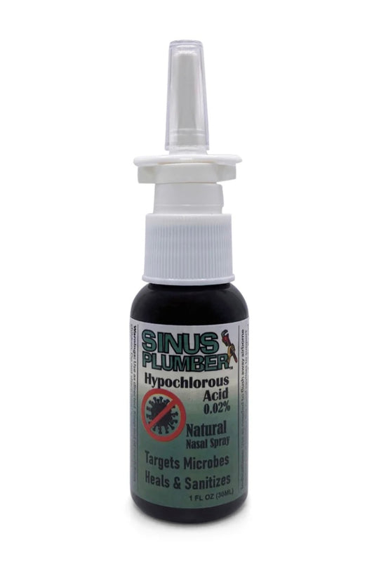 Sinus Plumber Antimicrobial Hypochlorous Acid Nasal Spray for Removing Bacteria, 1 Fl Oz